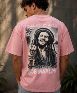Alternative view of Balenciaga Bob Marley Oversized T-Shirt for Men | Premium Streetwear Round Neck Half Sleeve Tee | M–XXL