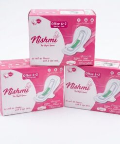 NISHMI The Night Queen Premium Anion Charcoal Sanitary Pads (280mm, Offer 6+2 Pads) - Min. 6 boxes