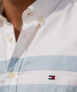 Alternative view of Tommy Hilfiger Premium White Stripe Cotton Shirt for Men – Full Sleeve Casual Shirt