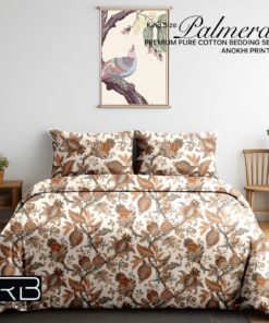 PALMERA Premium King Size Pure Cotton Bedsheet Set – Nature Inspired Prints