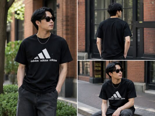 Adidas Men's Premium Cotton Graphic T-Shirt – Black Performance Edition