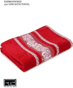 Alternative view of RB Embroidered 420 GSM Ultra-Soft Large Bath Towel – 55 x 28 Inch, Highly Absorbent & Fade Resistant