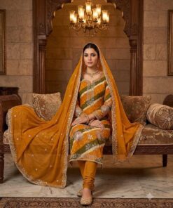 Alternative view of Premium Pure Rayon Cotton Designer Suit Set with Chiffon Dupatta & Hand Work for Women (SIZE- Regular)