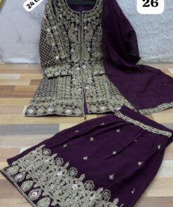 Alternative view of Premium Embroidered Zari Work Gharara Suit Set for Women | Festive & Party Wear (Size 24–34)