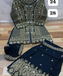 Premium Embroidered Zari Work Gharara Suit Set for Women | Festive & Party Wear (Size 24–34)
