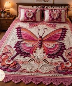 Premium Vintage Wonderlust 7D King Size Bedsheet with 2 Pillow Covers | Glace Cotton by SHIVAURA