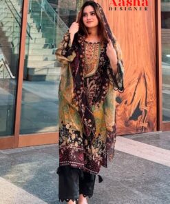 Alternative view of Premium Pure Cotton Embroidered Dress Material for Women