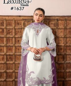 Premium Linen Silk Kurti Palazzo Set with Pattern Organza Dupatta for Women