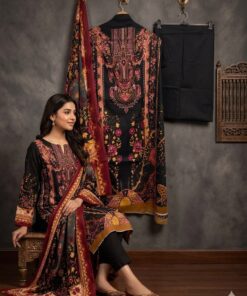 Alternative view of Elegant Pakistani Embroidered Lawn Cotton Suit Set for Women – Premium Soft Lawn Dress with Dupatta