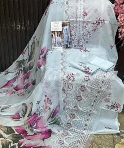 Premium Chikankari Embroidered Pakistani Suit with Chiffon Dupatta