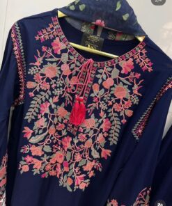 Alternative view of Aasha Designer Premium Rayon Embroidered Unstitched Suit Dress Material with Cotton Dupatta