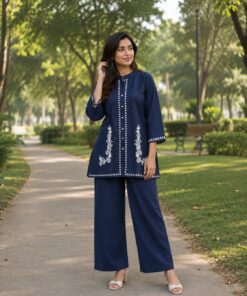 Premium Cotton Flex Embroidered Co-Ord Set for Women