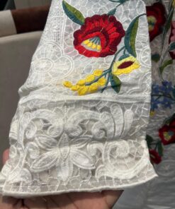 Alternative view of Premium Fully Embroidered Cotton Kurta Pant Dupatta Set for Women