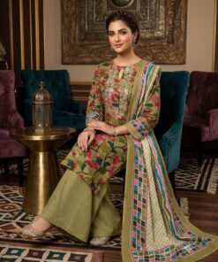 Alternative view of Premium Pure Cotton Printed Dress Material with Embroidered Neck Work & Printed Dupatta for Women